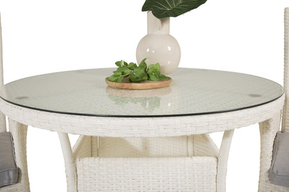 Padova & Volta Reclinerstole Hvid + Spisebord ⌀90