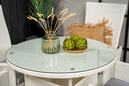 Padova & Volta Reclinerstole Hvid + Spisebord ⌀90