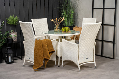 Padova & Volta Reclinerstole Hvid + Spisebord ⌀90