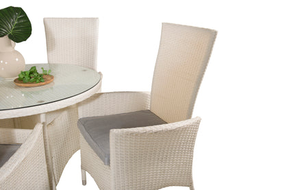 Padova & Volta Reclinerstole Hvid + Spisebord ⌀90