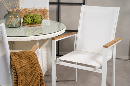 Volta & Texas Rundt Spisebord 90 Hvid + Spisestole Hvid