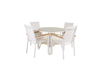 Volta & Texas Rundt Spisebord 90 Hvid + Spisestole Hvid