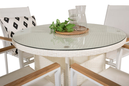 Volta & Texas Rundt Spisebord 90 Hvid + Spisestole Hvid