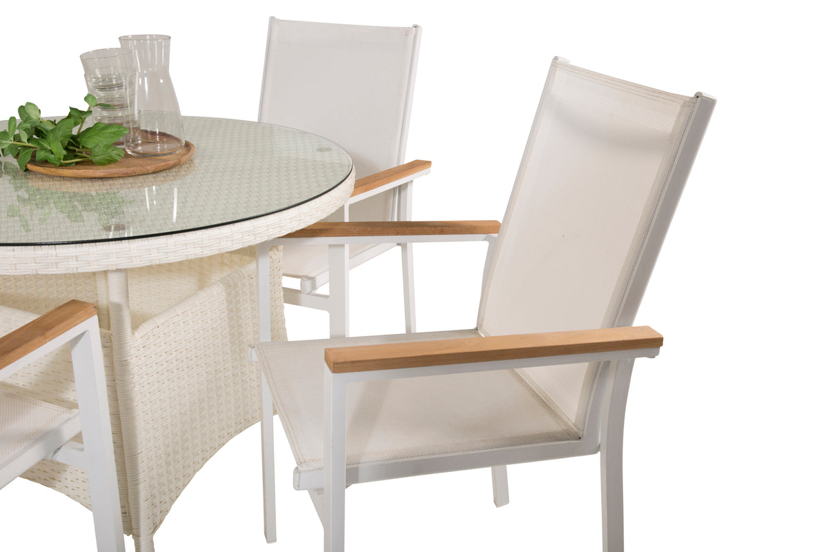 Volta & Texas Rundt Spisebord 90 Hvid + Spisestole Hvid