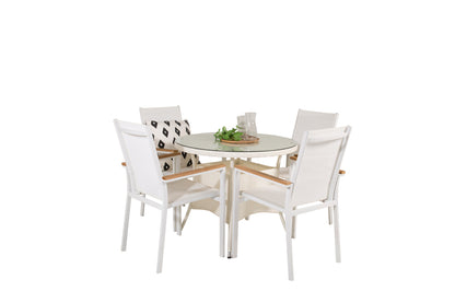 Volta & Texas Rundt Spisebord 90 Hvid + Spisestole Hvid