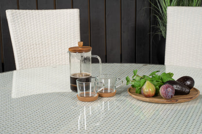 Padova & Volta Reclinerstole Hvid + Rundt Spisebord ø150 Hvid