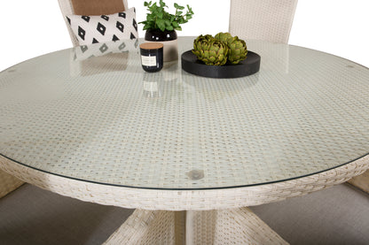 Padova & Volta Reclinerstole Hvid + Rundt Spisebord ø150 Hvid