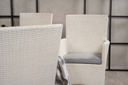 Volta & Malin Spisebord ⌀150 + Spisestole Hvid