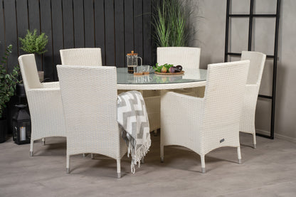 Volta & Malin Spisebord ⌀150 + Spisestole Hvid