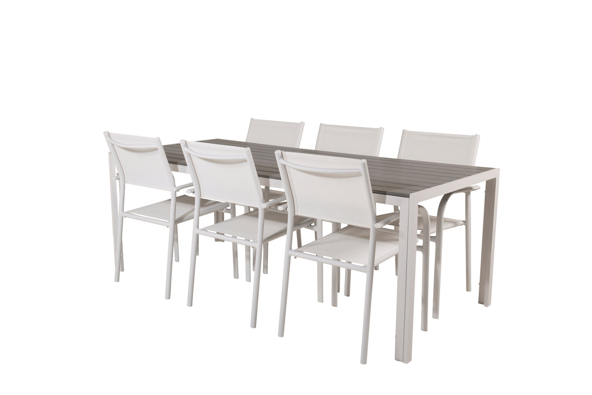 Break | Santorini Spisebord 205x90 + 6 spisebordsstole