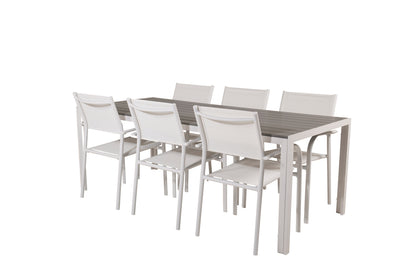 Break | Santorini Spisebord 205x90 + 6 spisebordsstole