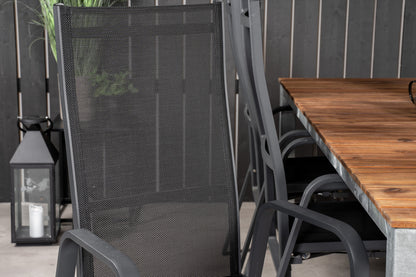 Copacabana & Zenia Reclinerstole Sort + Spisebord 201 x 100