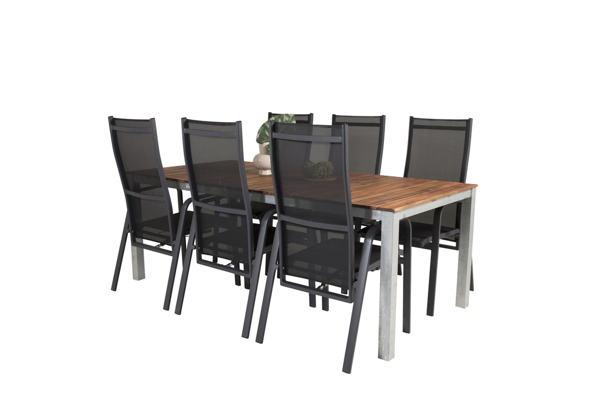 Copacabana & Zenia Reclinerstole Sort + Spisebord 201 x 100