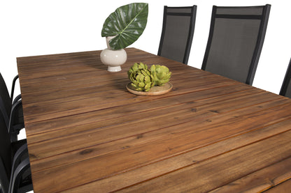 Copacabana & Zenia Reclinerstole Sort + Spisebord 201 x 100