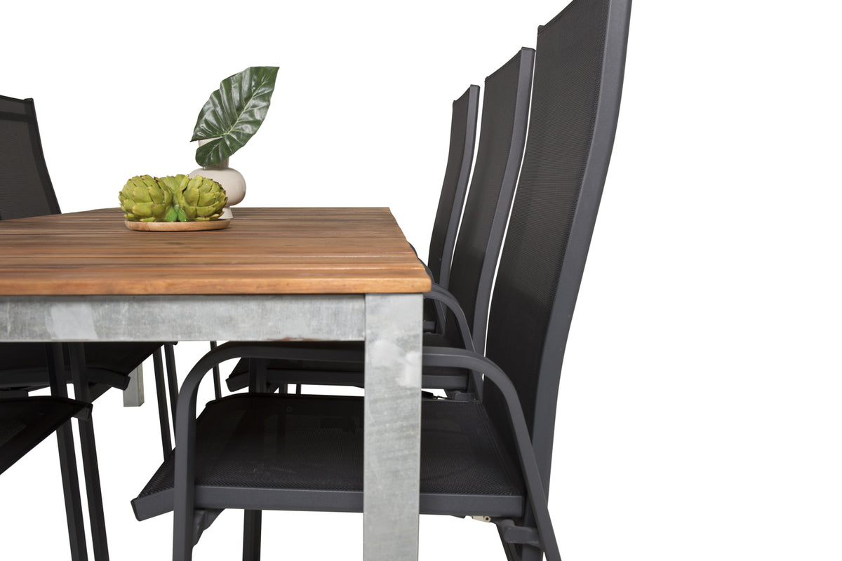 Copacabana & Zenia Reclinerstole Sort + Spisebord 201 x 100