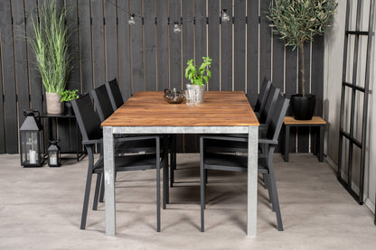 Copacabana & Zenia Spisebordsstole Sort + Spisebord 201 x 100