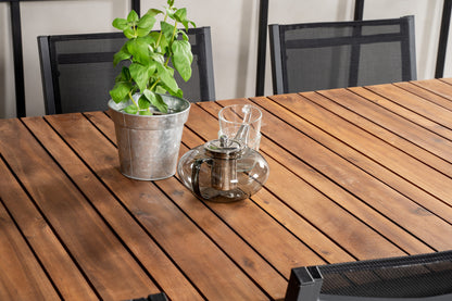 Copacabana & Zenia Spisebordsstole Sort + Spisebord 201 x 100