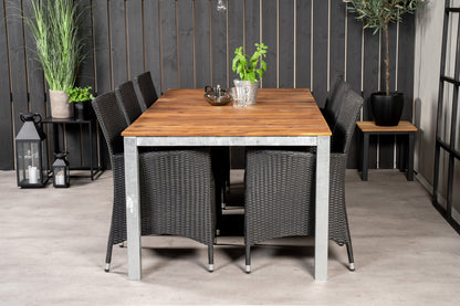 Knick & Zenia Spisebordsstole Sort + Spisebord 201 x 100