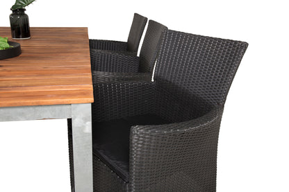 Knick & Zenia Spisebordsstole Sort + Spisebord 201 x 100