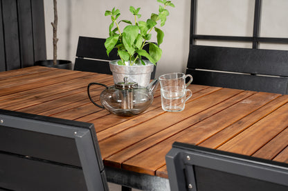 Levels & Zenia Spisebordsstole Sort + Spisebord 201 x 100