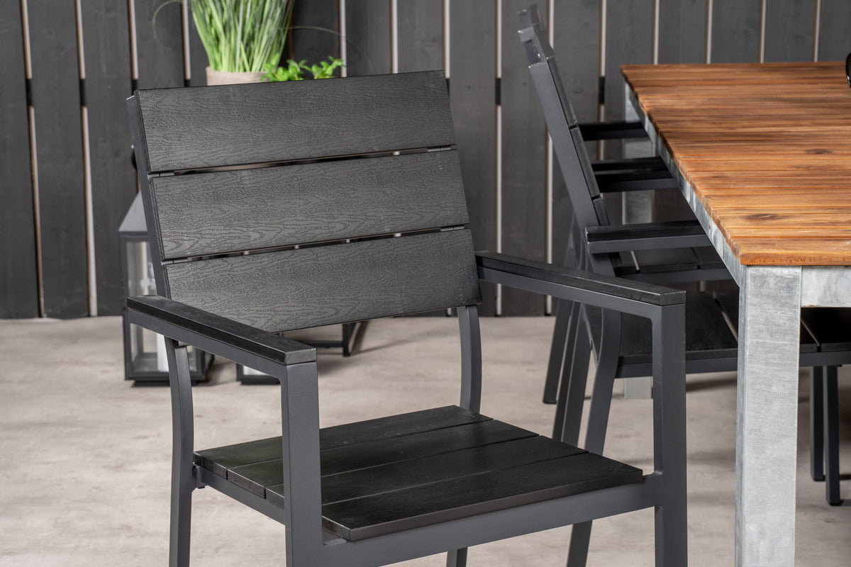 Levels & Zenia Spisebordsstole Sort + Spisebord 201 x 100