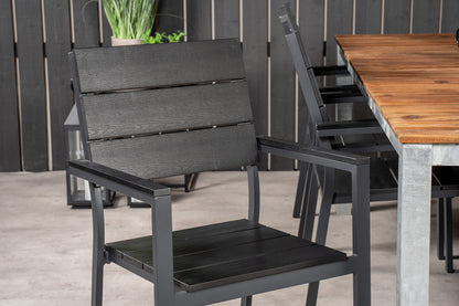 Levels & Zenia Spisebordsstole Sort + Spisebord 201 x 100