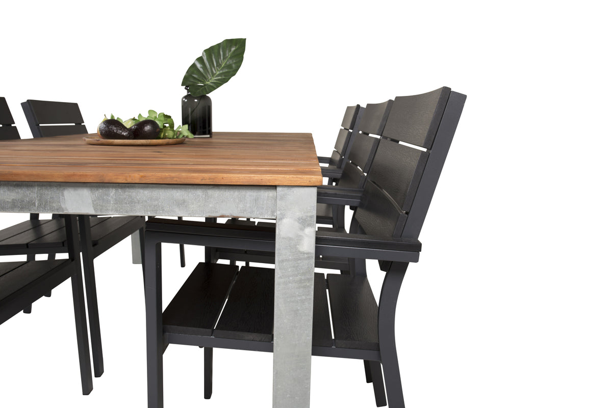 Levels & Zenia Spisebordsstole Sort + Spisebord 201 x 100