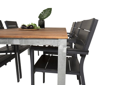 Levels & Zenia Spisebordsstole Sort + Spisebord 201 x 100