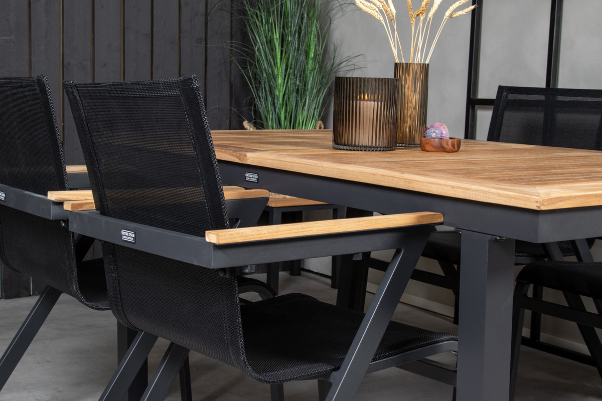 Panama & Mexico Spisebord 160 x 90 + Spisestole Sort