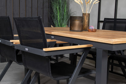 Panama & Mexico Spisebord 160 x 90 + Spisestole Sort