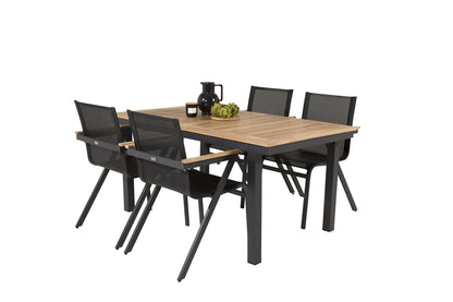 Panama & Mexico Spisebord 160 x 90 + Spisestole Sort