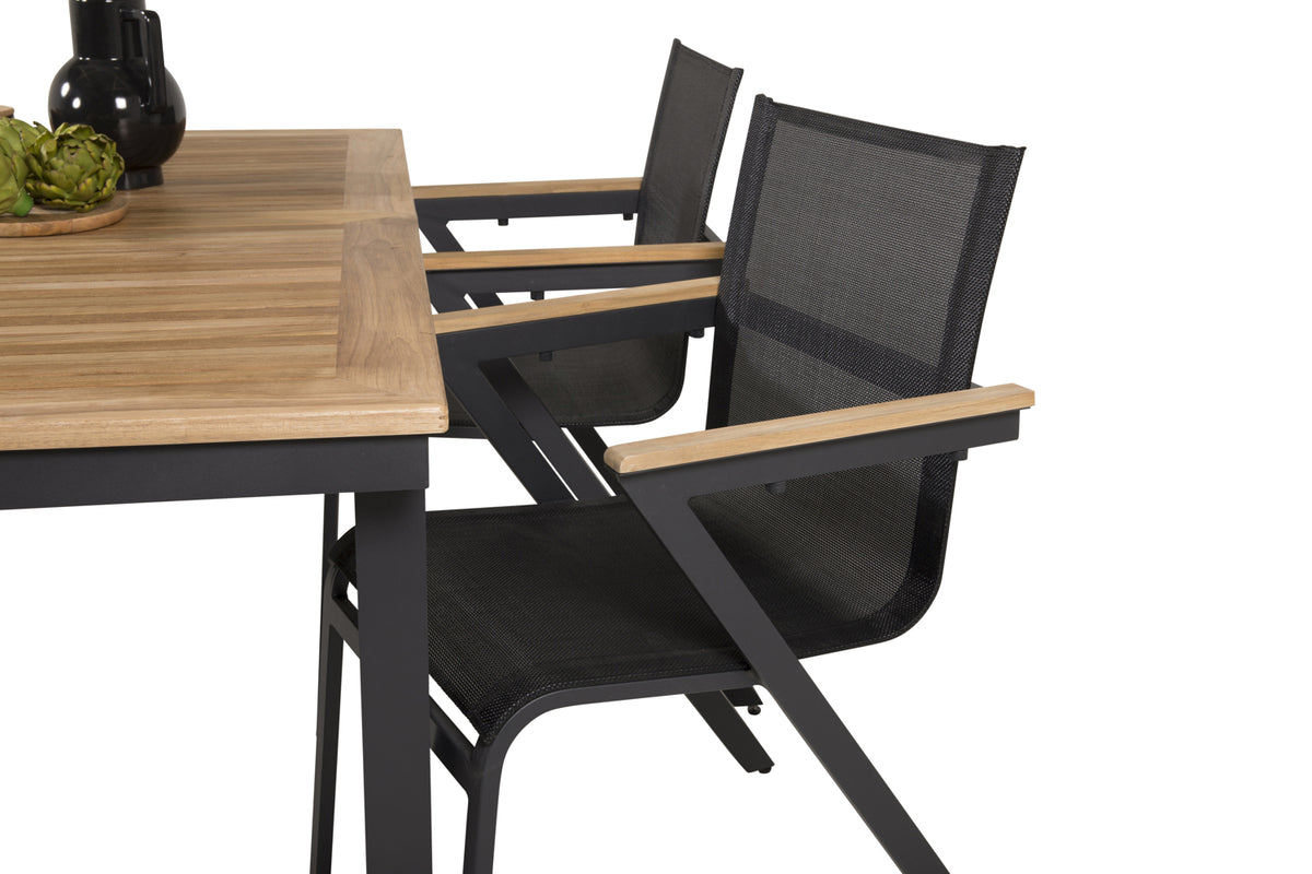 Panama & Mexico Spisebord 160 x 90 + Spisestole Sort