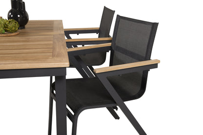 Panama & Mexico Spisebord 160 x 90 + Spisestole Sort