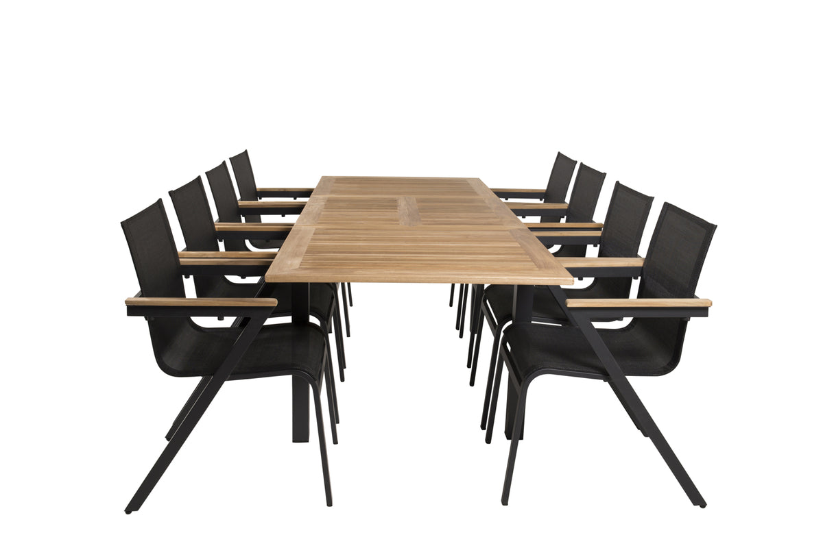 Panama & Mexico Spisebord 160 x 90 + Spisestole Sort