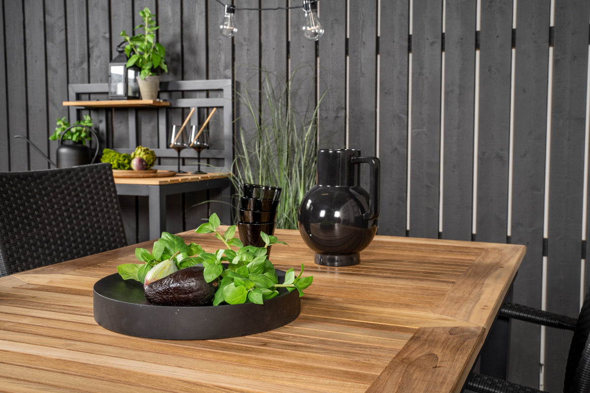 Panama & Anna Spisebord 160 x 90 + Spisestole Sort