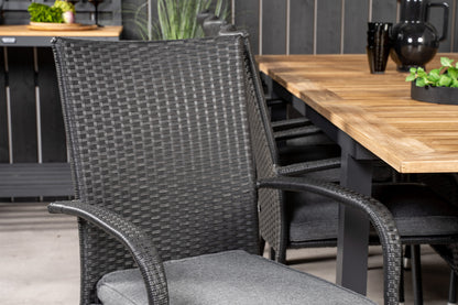 Panama & Anna Spisebord 160 x 90 + Spisestole Sort