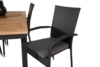 Panama & Anna Spisebord 160 x 90 + Spisestole Sort