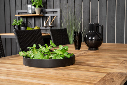 Panama & Anna Rektangulært Spisebord 160x90x75 Sort + Spisestole Sort