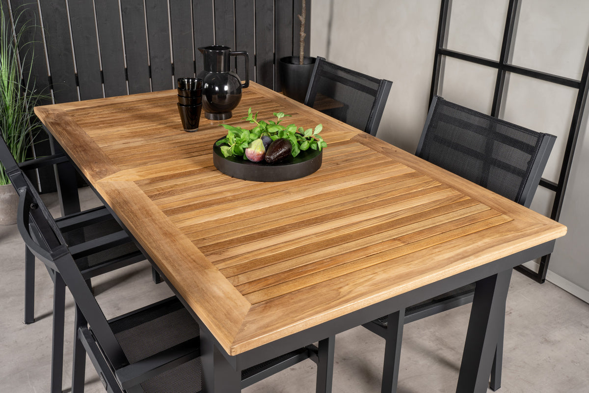 Copacabana & Panama Spisestole Sort + Spisebord 160 x 90