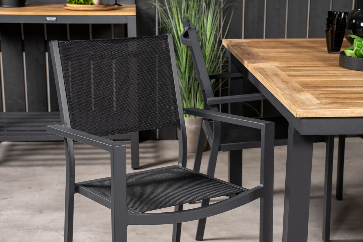 Copacabana & Panama Spisestole Sort + Spisebord 160 x 90