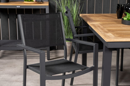 Copacabana & Panama Spisestole Sort + Spisebord 160 x 90