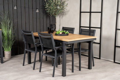 Copacabana & Panama Spisestole Sort + Spisebord 160 x 90