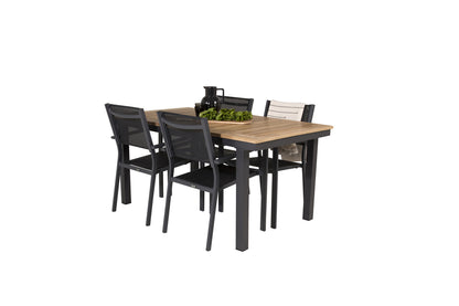 Copacabana & Panama Spisestole Sort + Spisebord 160 x 90