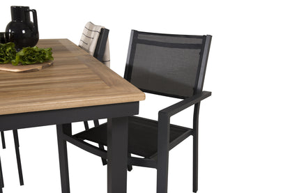 Copacabana & Panama Spisestole Sort + Spisebord 160 x 90
