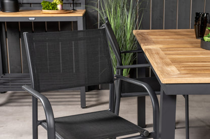 Panama & Santorini Spisebord 160 x 90 + Spisestole Sort