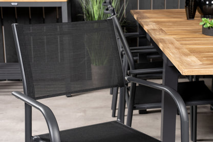 Panama & Santorini Spisebord 160 x 90 + Spisestole Sort