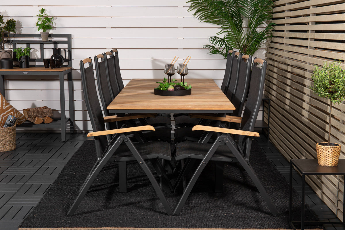 Panama & Mexico Positionsstole Sort + Spisebord 160 x 90