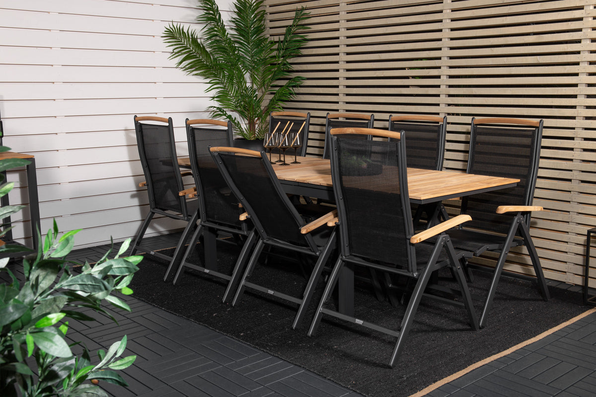 Panama & Mexico Positionsstole Sort + Spisebord 160 x 90