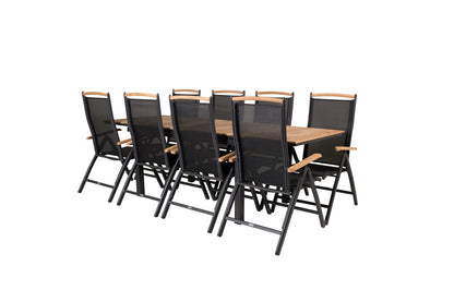 Panama & Mexico Positionsstole Sort + Spisebord 160 x 90