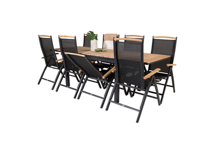 Panama & Mexico Positionsstole Sort + Spisebord 160 x 90